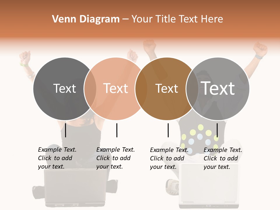 A Man And A Woman Sitting On A Laptop PowerPoint Template