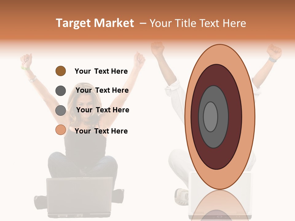 A Man And A Woman Sitting On A Laptop PowerPoint Template