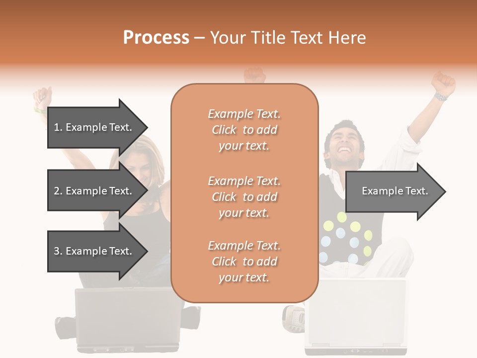 A Man And A Woman Sitting On A Laptop PowerPoint Template