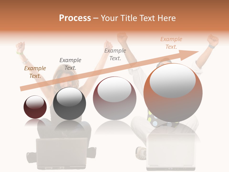 A Man And A Woman Sitting On A Laptop PowerPoint Template