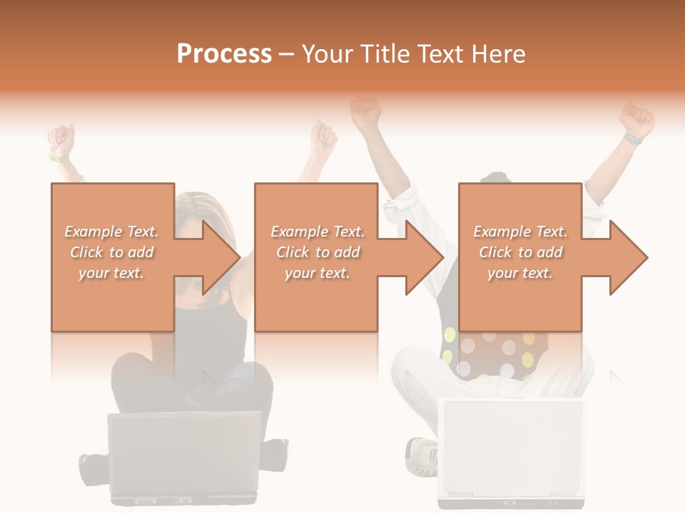 A Man And A Woman Sitting On A Laptop PowerPoint Template