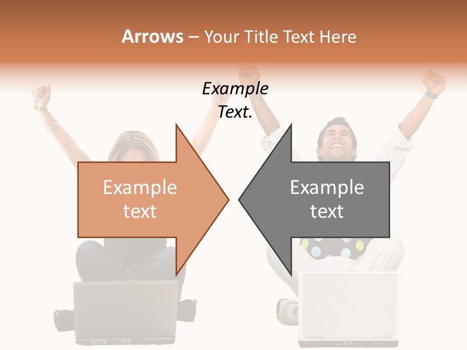 A Man And A Woman Sitting On A Laptop PowerPoint Template