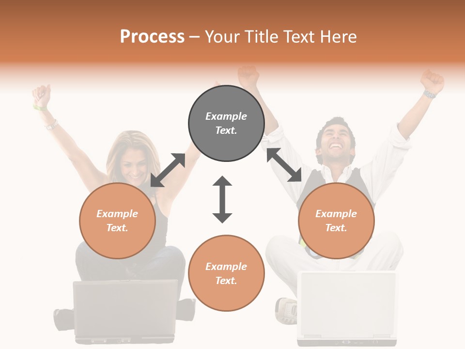 A Man And A Woman Sitting On A Laptop PowerPoint Template