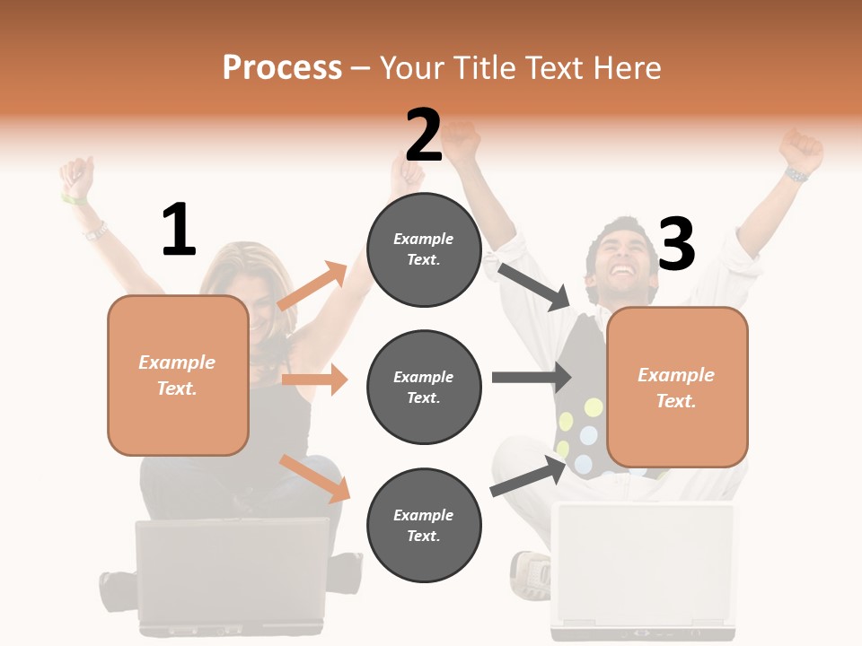 A Man And A Woman Sitting On A Laptop PowerPoint Template