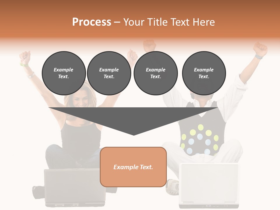 A Man And A Woman Sitting On A Laptop PowerPoint Template