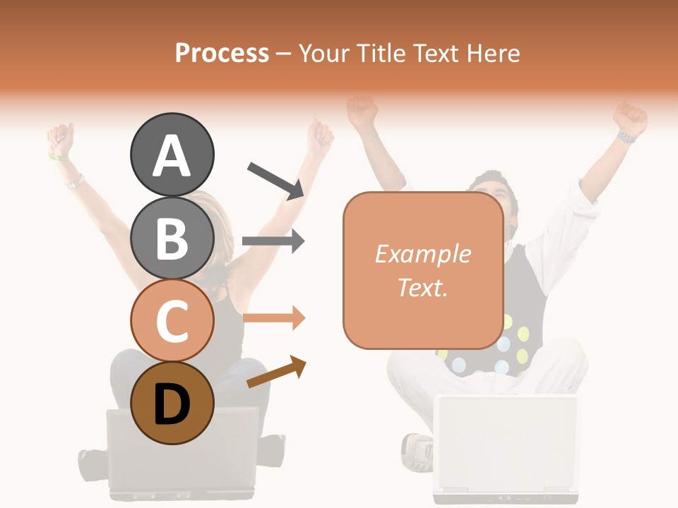 A Man And A Woman Sitting On A Laptop PowerPoint Template