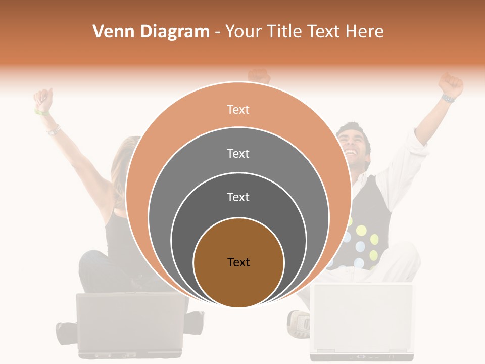A Man And A Woman Sitting On A Laptop PowerPoint Template