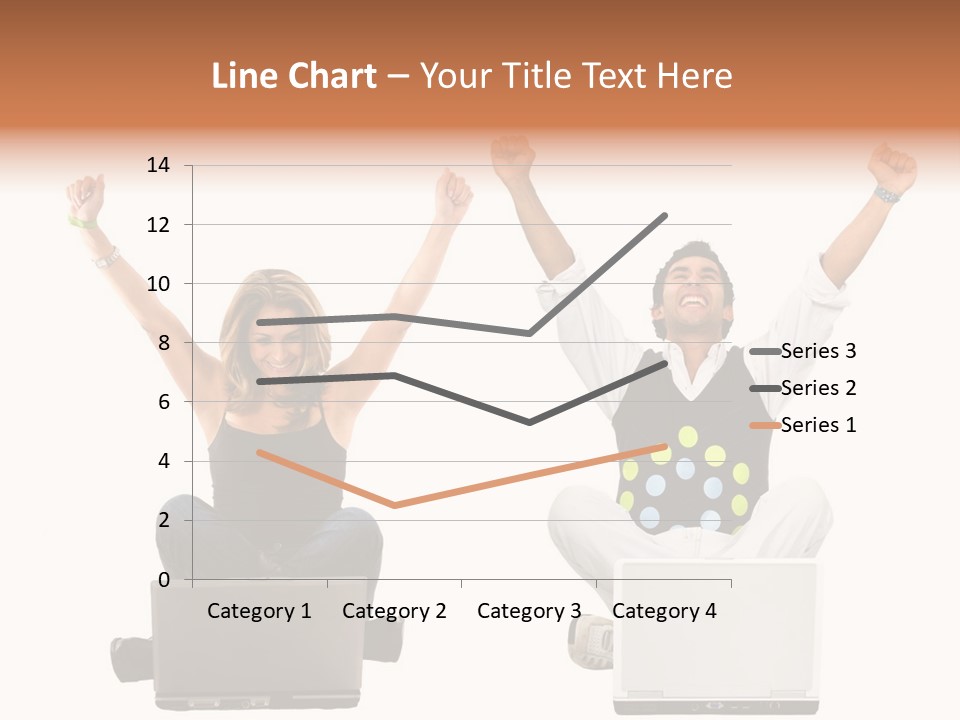 A Man And A Woman Sitting On A Laptop PowerPoint Template