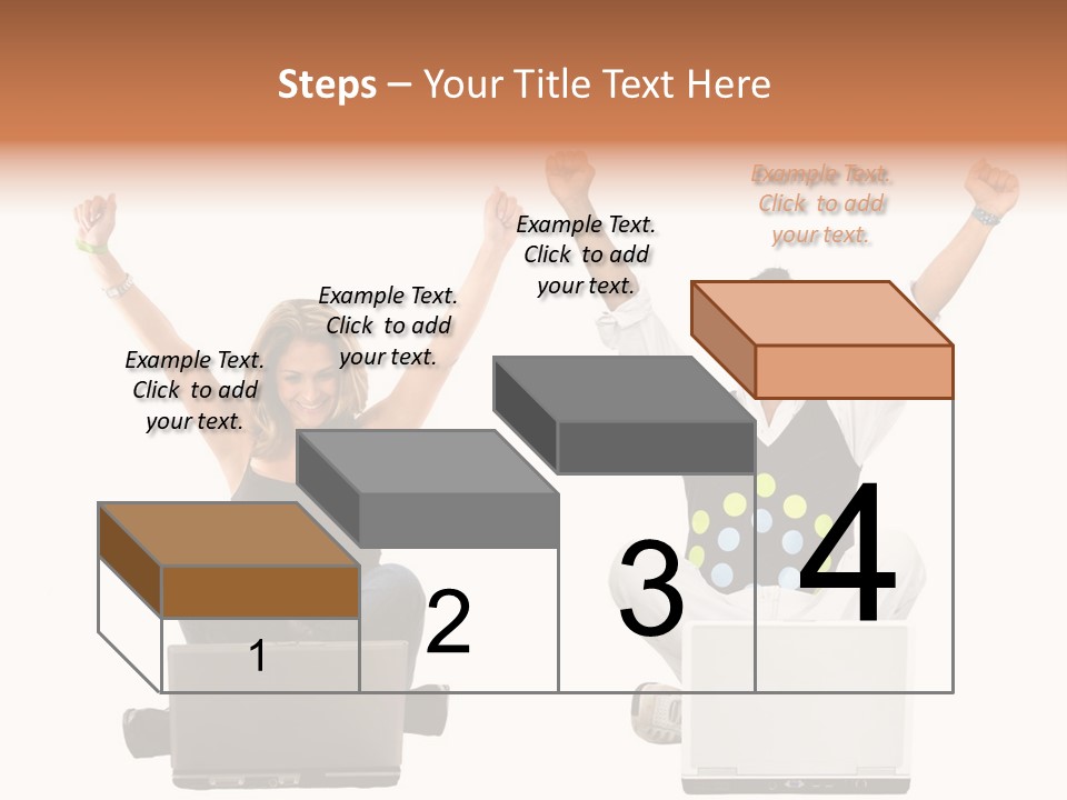 A Man And A Woman Sitting On A Laptop PowerPoint Template