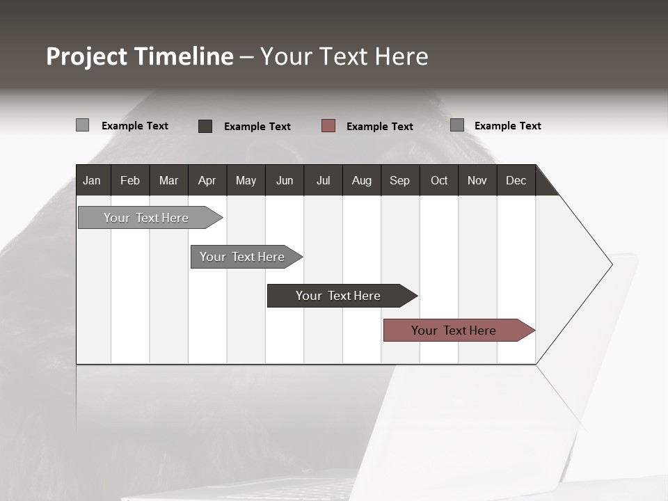 Monkey (Mixed-Breed Between Chimpanzee And Bonobo)V Playing With A Laptop In Front Of A White Background PowerPoint Template