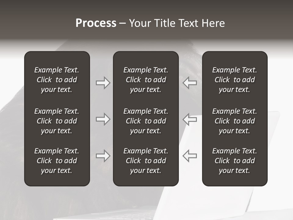 Monkey (Mixed-Breed Between Chimpanzee And Bonobo)V Playing With A Laptop In Front Of A White Background PowerPoint Template