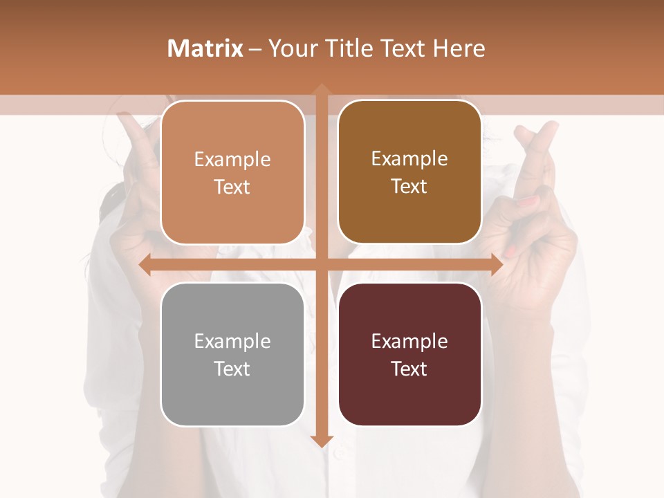 African American Businesswoman Smiling Showing Fingers Crossed PowerPoint Template