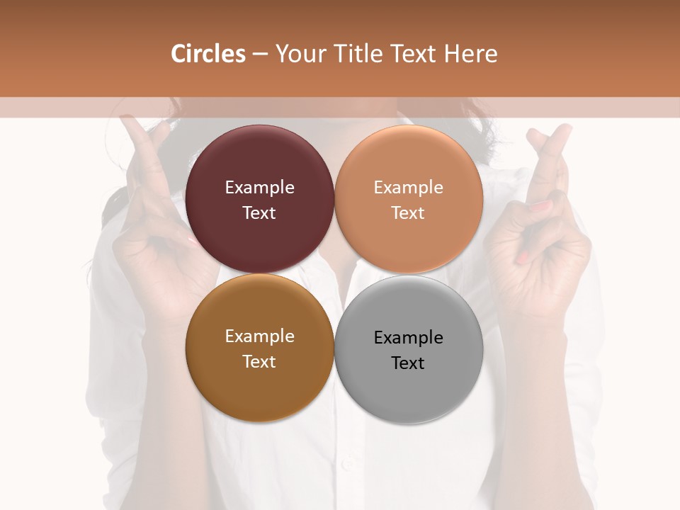 African American Businesswoman Smiling Showing Fingers Crossed PowerPoint Template