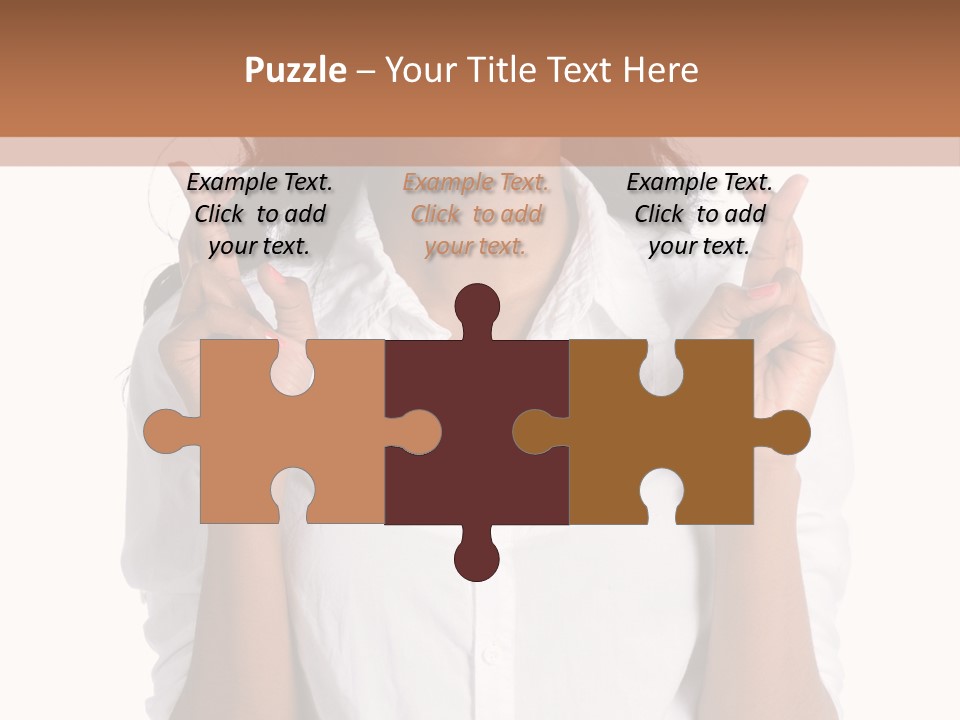 African American Businesswoman Smiling Showing Fingers Crossed PowerPoint Template