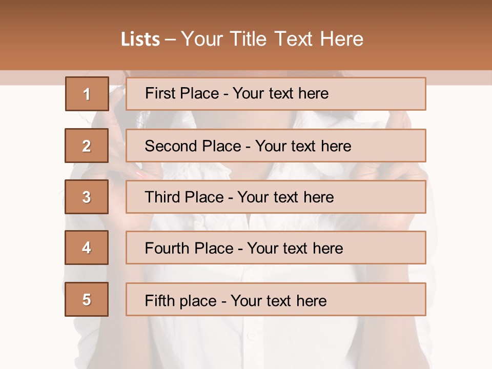 African American Businesswoman Smiling Showing Fingers Crossed PowerPoint Template