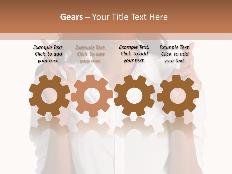 African American Businesswoman Smiling Showing Fingers Crossed PowerPoint Template