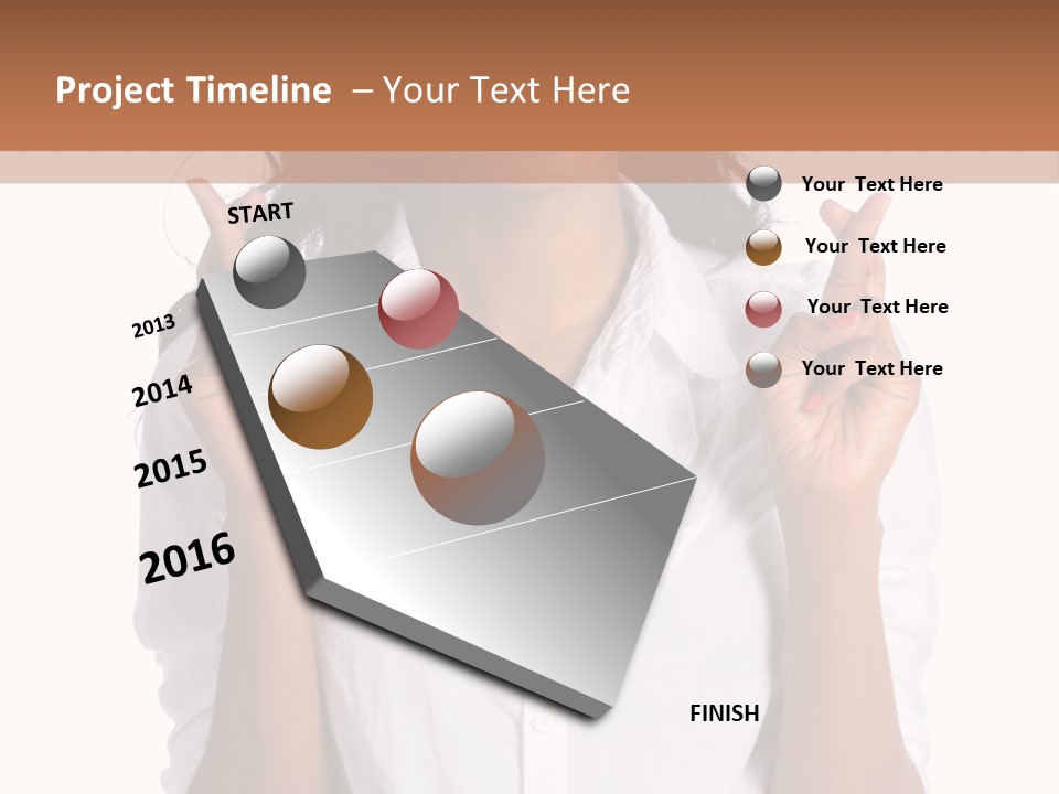 African American Businesswoman Smiling Showing Fingers Crossed PowerPoint Template