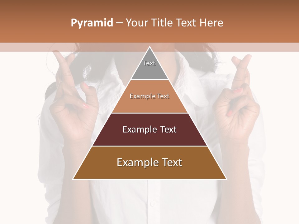 African American Businesswoman Smiling Showing Fingers Crossed PowerPoint Template