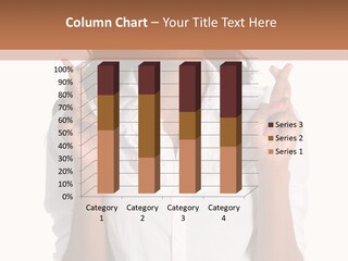 African American Businesswoman Smiling Showing Fingers Crossed PowerPoint Template