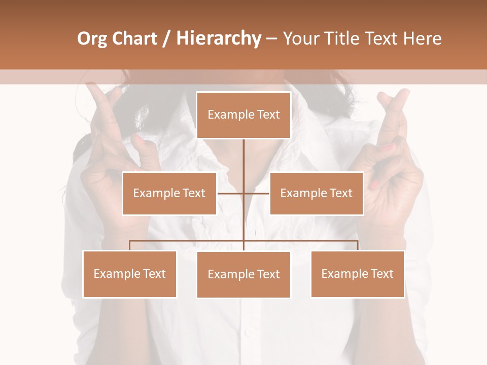 African American Businesswoman Smiling Showing Fingers Crossed PowerPoint Template