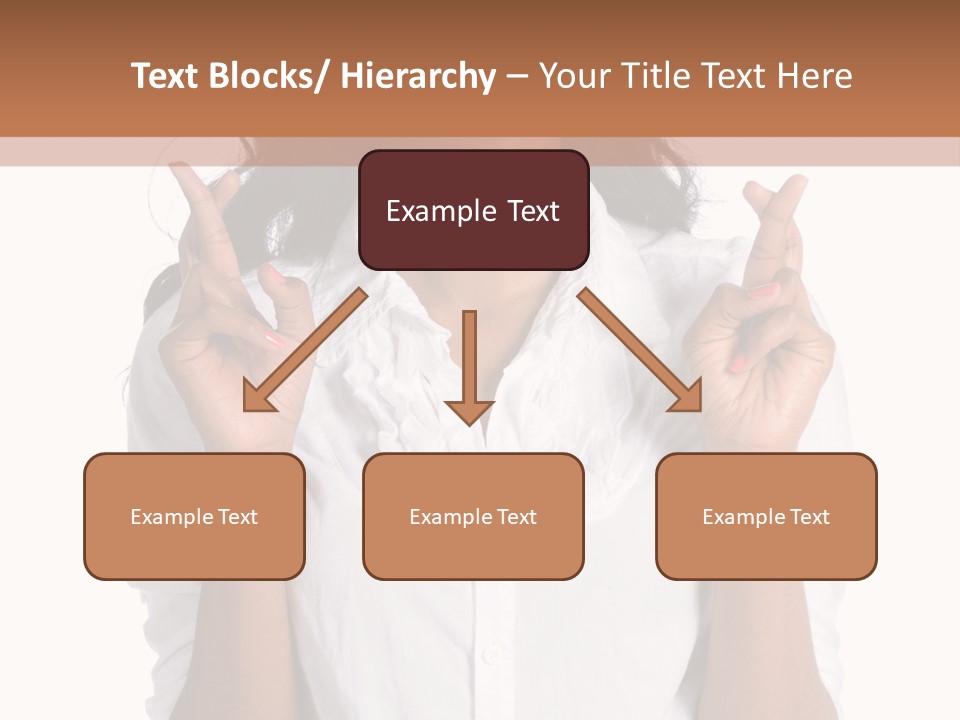 African American Businesswoman Smiling Showing Fingers Crossed PowerPoint Template