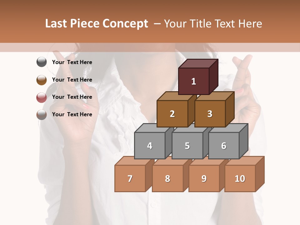 African American Businesswoman Smiling Showing Fingers Crossed PowerPoint Template