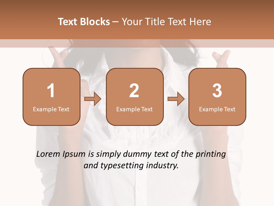 African American Businesswoman Smiling Showing Fingers Crossed PowerPoint Template