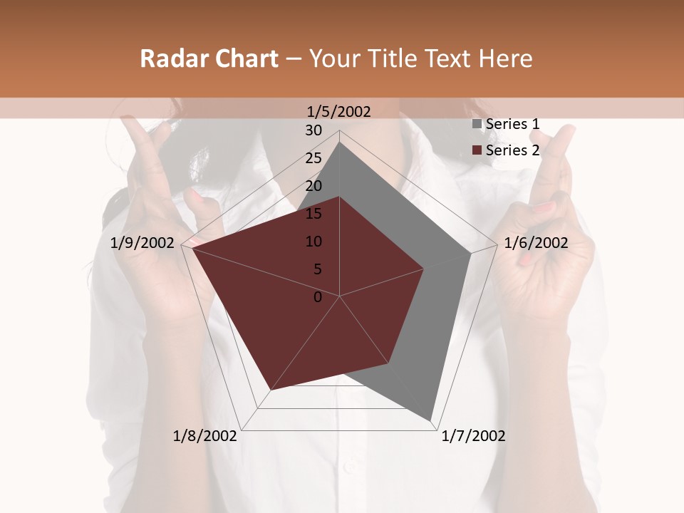 African American Businesswoman Smiling Showing Fingers Crossed PowerPoint Template