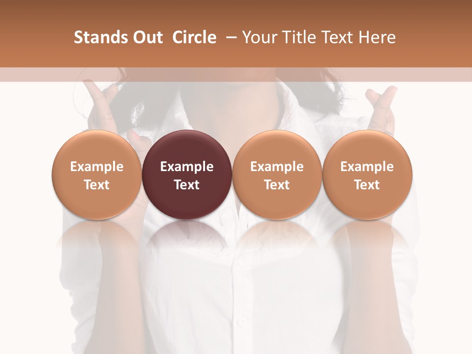 African American Businesswoman Smiling Showing Fingers Crossed PowerPoint Template