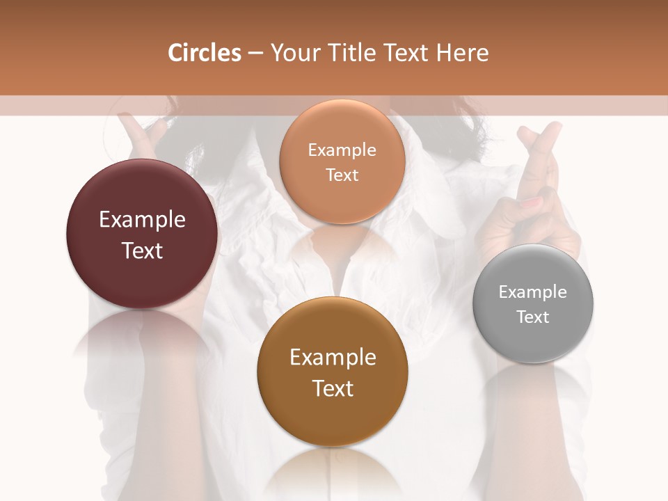 African American Businesswoman Smiling Showing Fingers Crossed PowerPoint Template