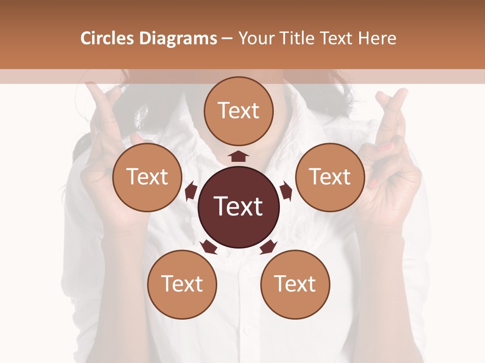 African American Businesswoman Smiling Showing Fingers Crossed PowerPoint Template