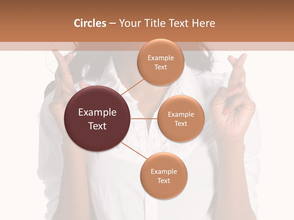 African American Businesswoman Smiling Showing Fingers Crossed PowerPoint Template