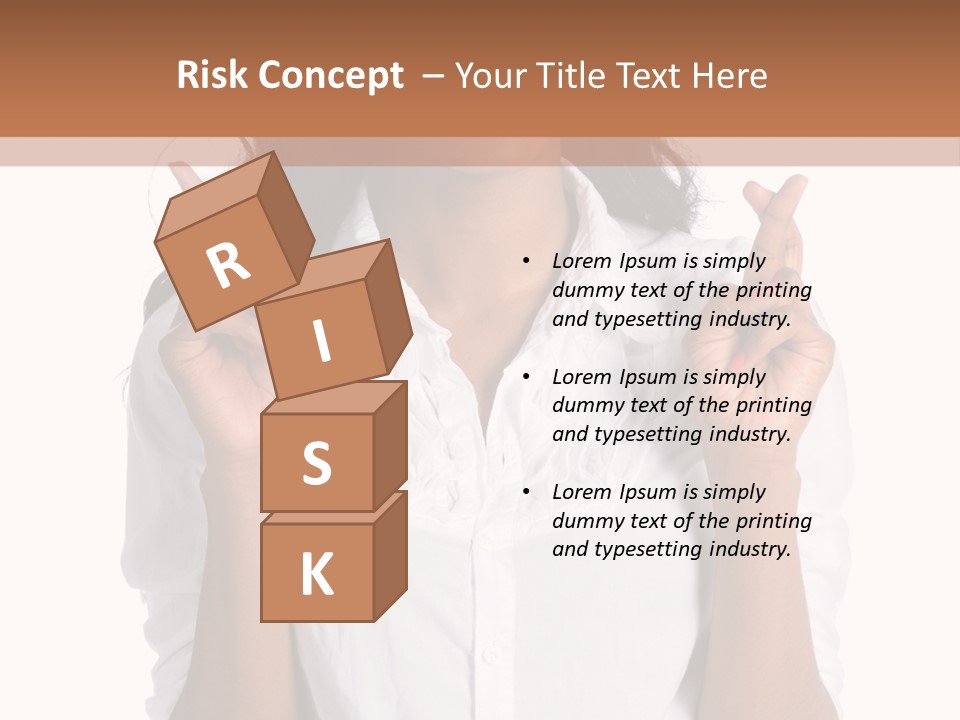 African American Businesswoman Smiling Showing Fingers Crossed PowerPoint Template