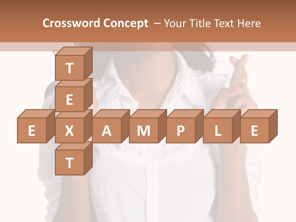 African American Businesswoman Smiling Showing Fingers Crossed PowerPoint Template