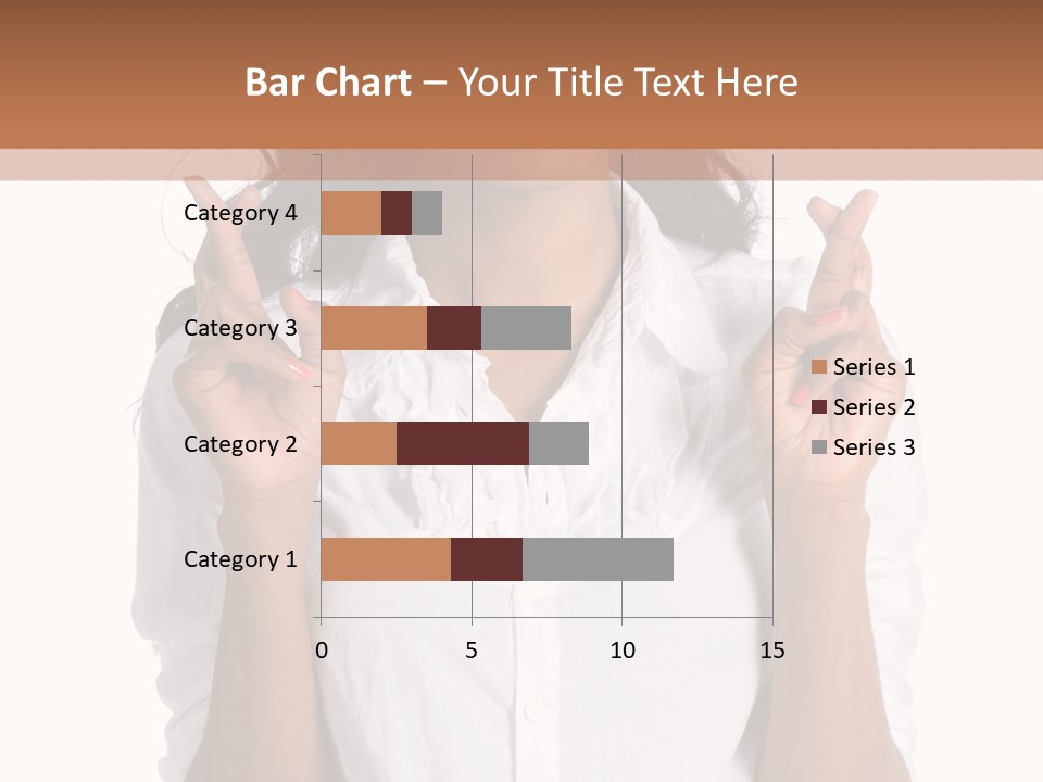 African American Businesswoman Smiling Showing Fingers Crossed PowerPoint Template