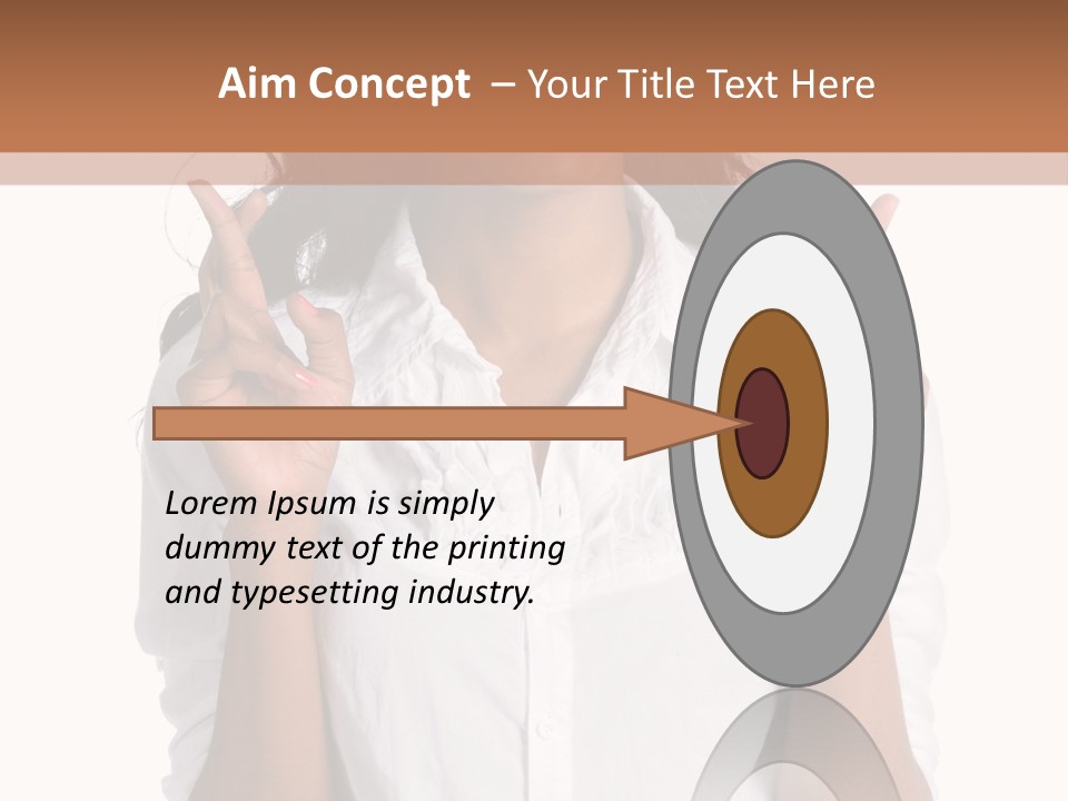 African American Businesswoman Smiling Showing Fingers Crossed PowerPoint Template