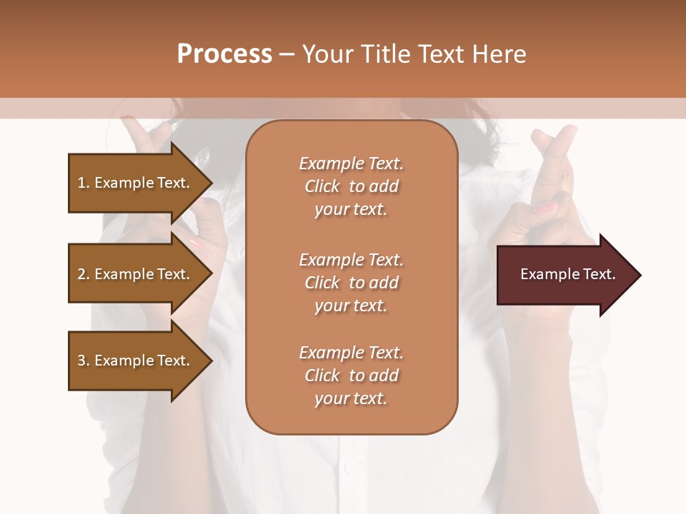 African American Businesswoman Smiling Showing Fingers Crossed PowerPoint Template