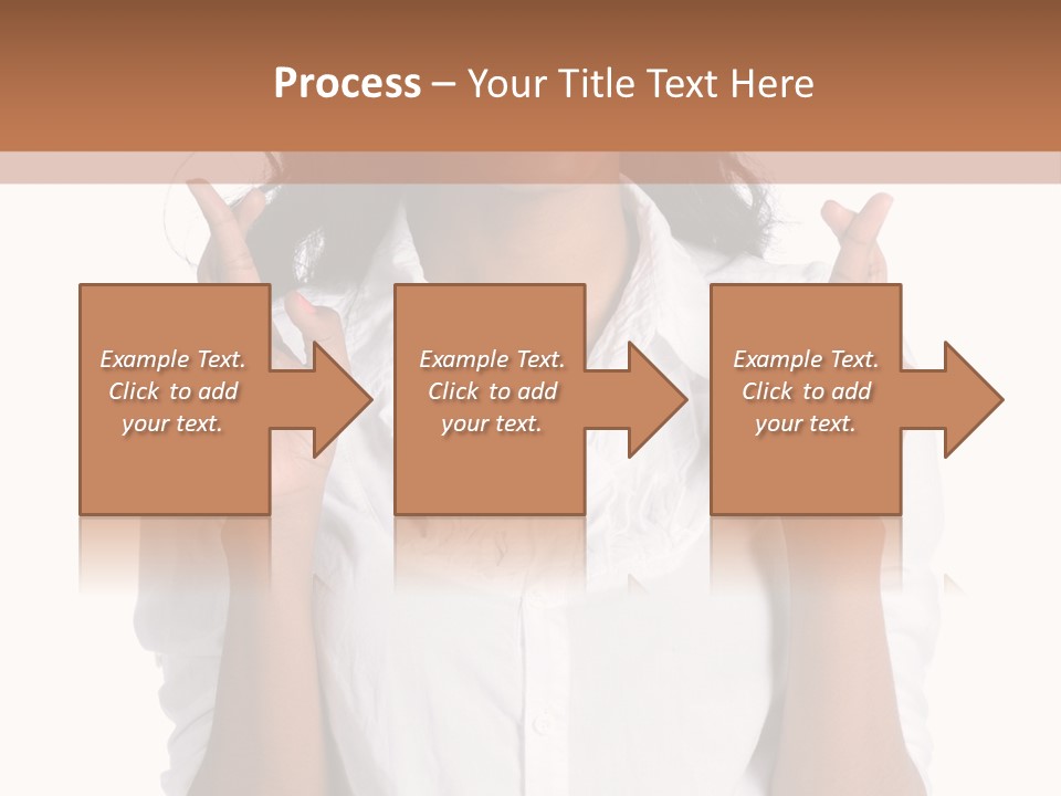 African American Businesswoman Smiling Showing Fingers Crossed PowerPoint Template
