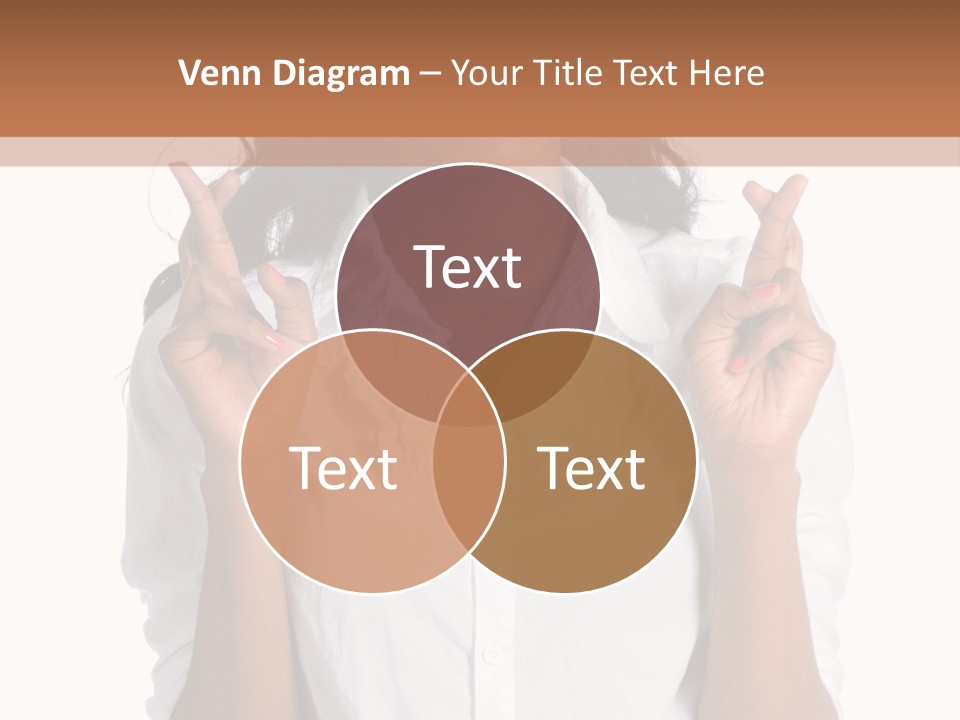 African American Businesswoman Smiling Showing Fingers Crossed PowerPoint Template