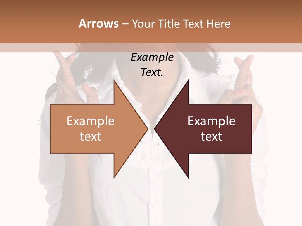 African American Businesswoman Smiling Showing Fingers Crossed PowerPoint Template