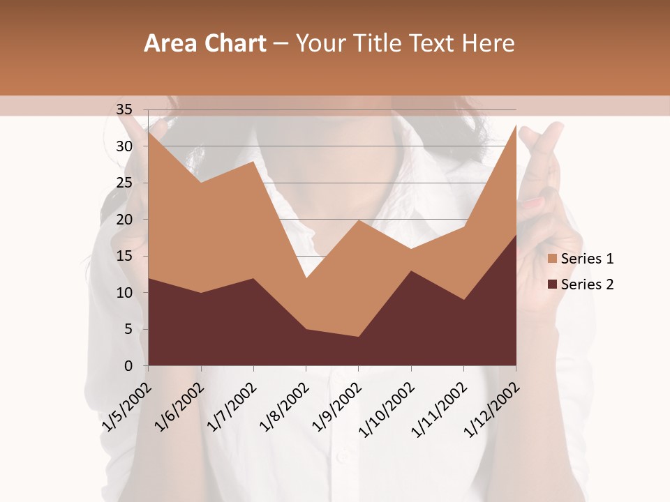 African American Businesswoman Smiling Showing Fingers Crossed PowerPoint Template