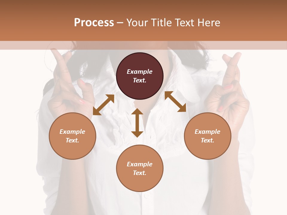 African American Businesswoman Smiling Showing Fingers Crossed PowerPoint Template