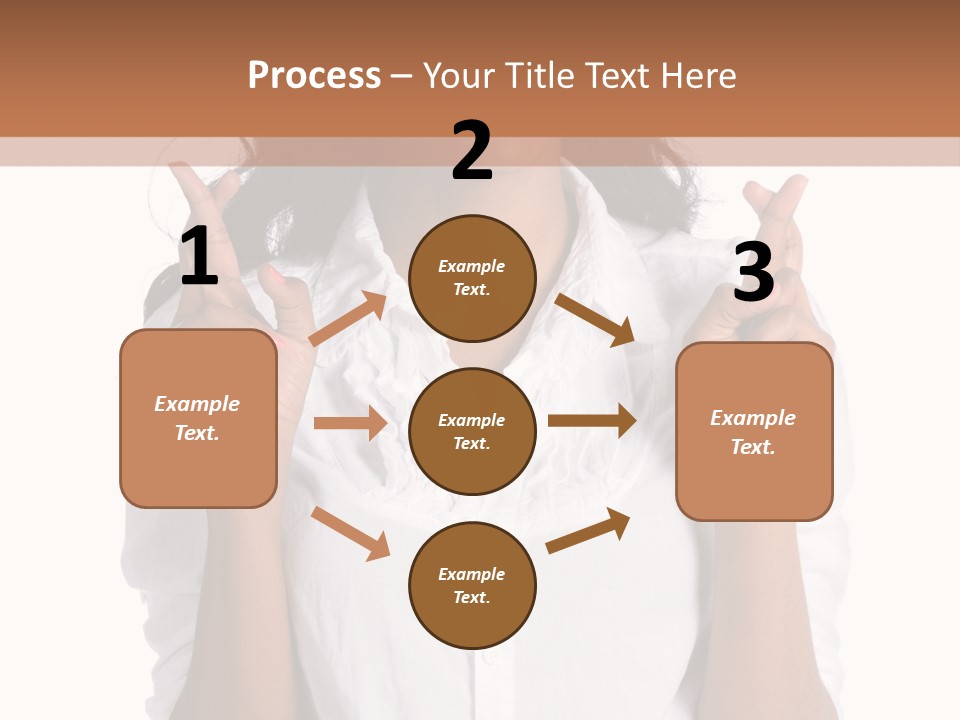 African American Businesswoman Smiling Showing Fingers Crossed PowerPoint Template