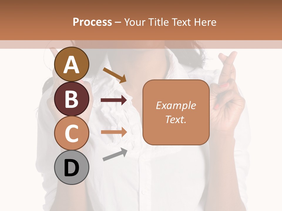 African American Businesswoman Smiling Showing Fingers Crossed PowerPoint Template