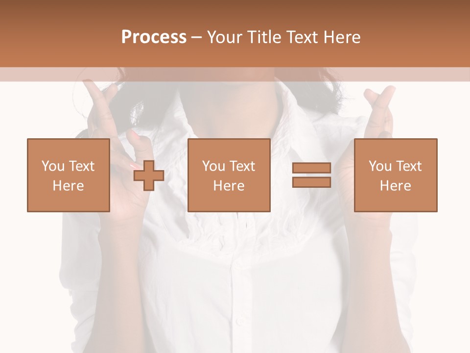 African American Businesswoman Smiling Showing Fingers Crossed PowerPoint Template