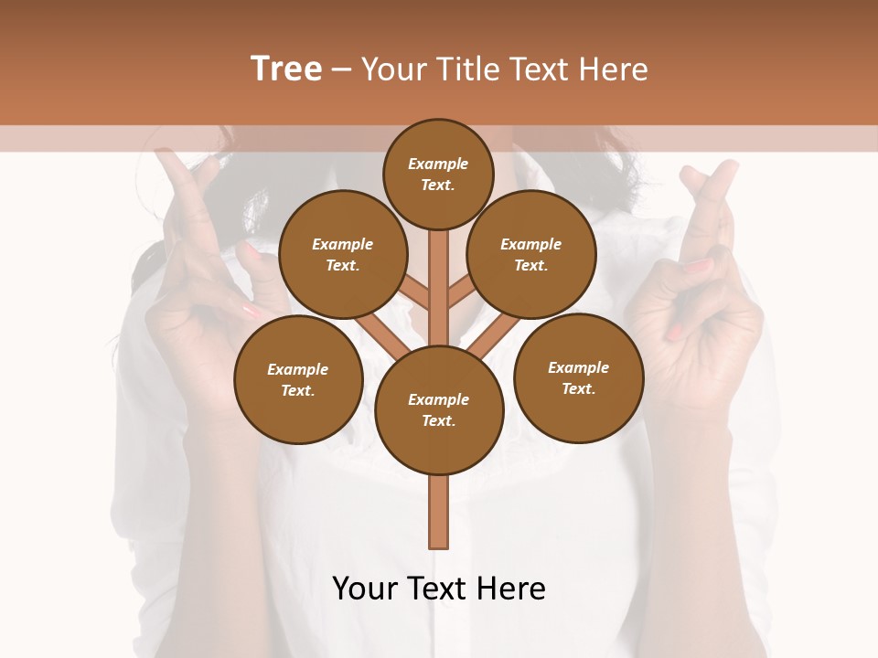 African American Businesswoman Smiling Showing Fingers Crossed PowerPoint Template