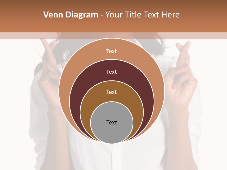 African American Businesswoman Smiling Showing Fingers Crossed PowerPoint Template