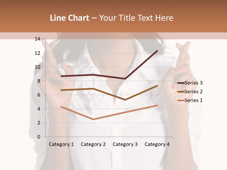 African American Businesswoman Smiling Showing Fingers Crossed PowerPoint Template