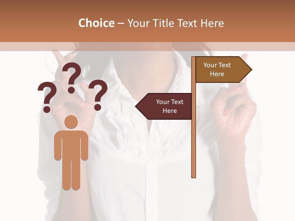 African American Businesswoman Smiling Showing Fingers Crossed PowerPoint Template