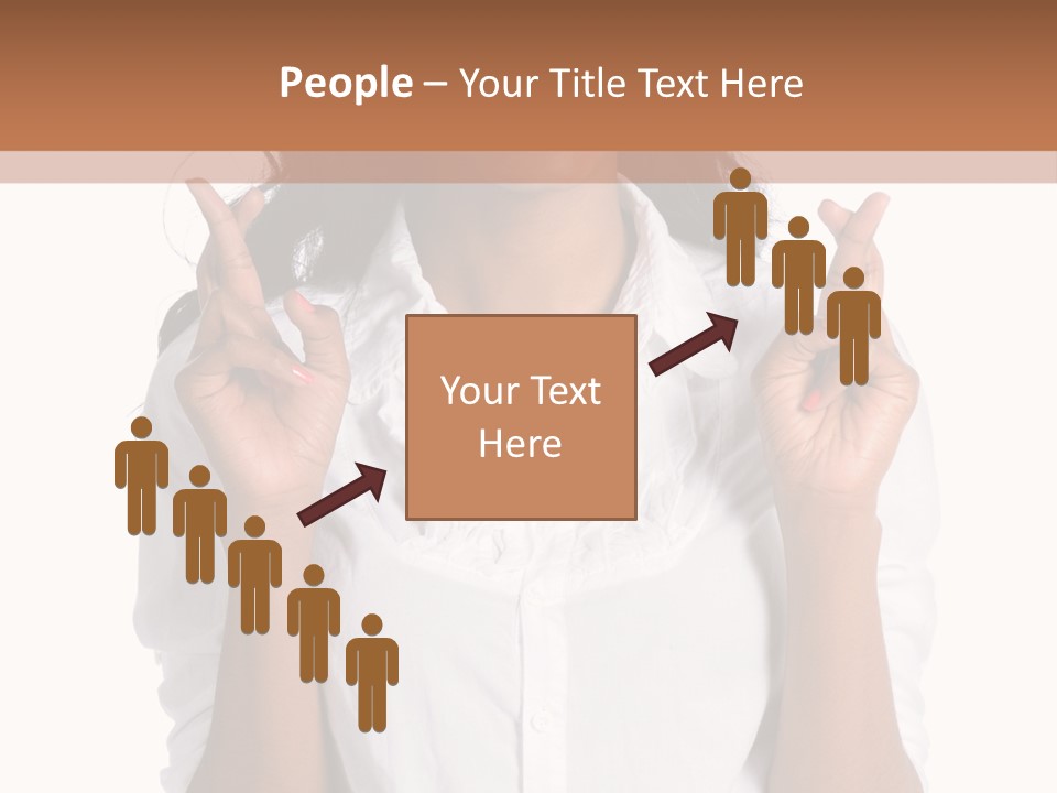 African American Businesswoman Smiling Showing Fingers Crossed PowerPoint Template